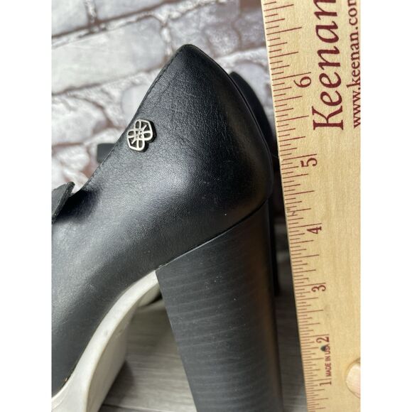 CUPLE Black Leather Platform Mary Jane Strap White Heels Women Sz 36EU/6M US - Picture 10 of 16